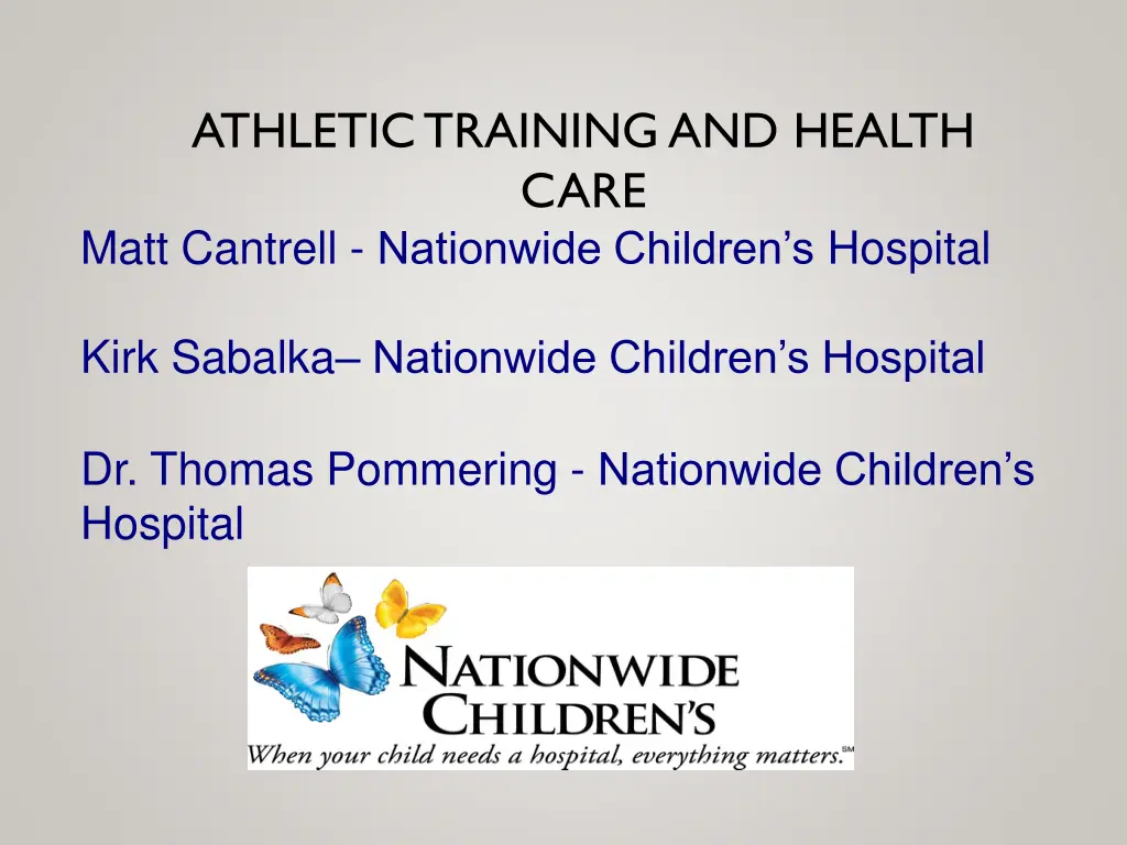 athletic training and health care matt cantrell