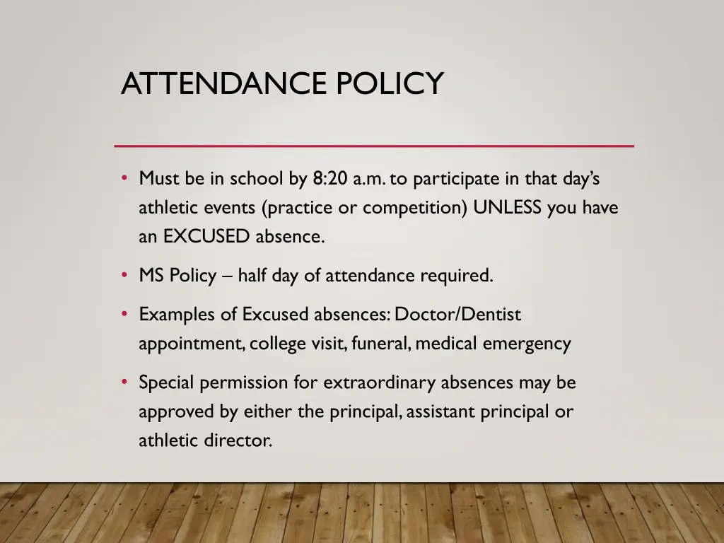 attendance policy