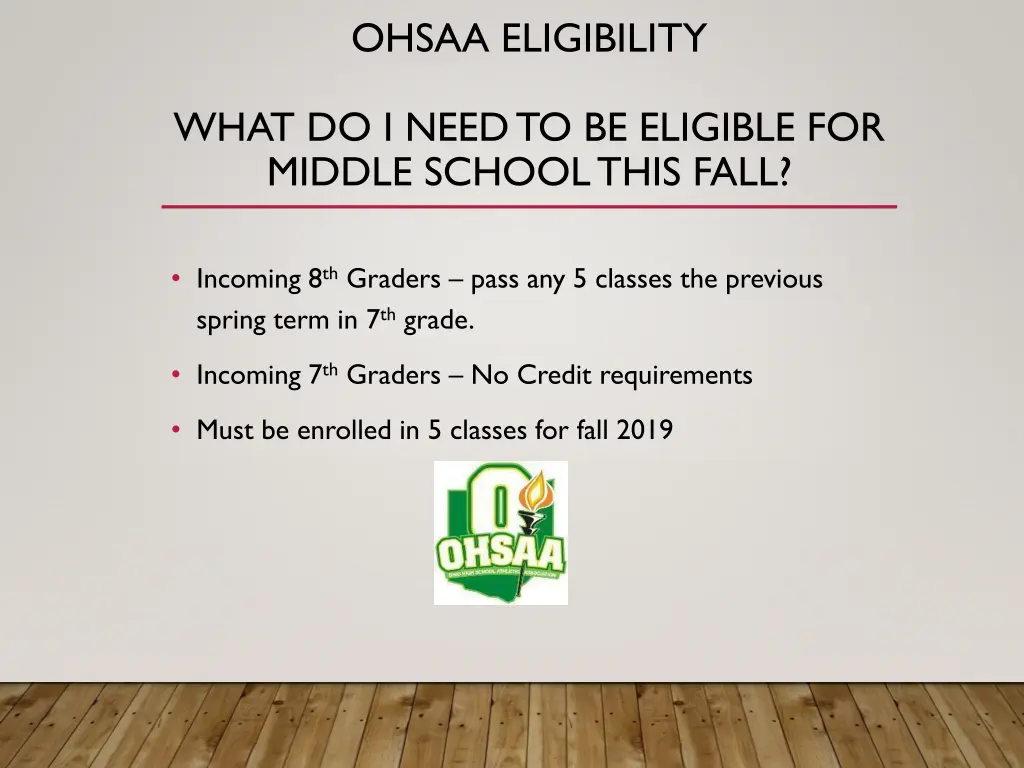 ohsaa eligibility