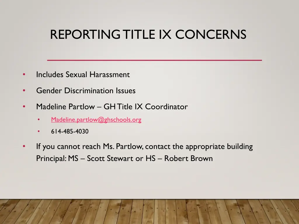 reporting title ix concerns