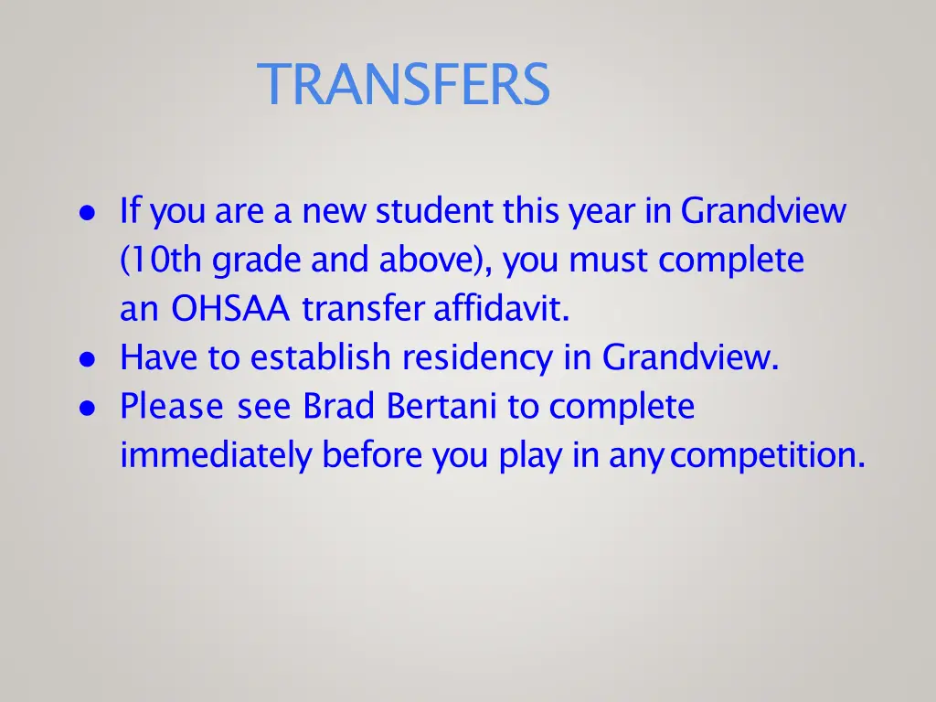 transfers