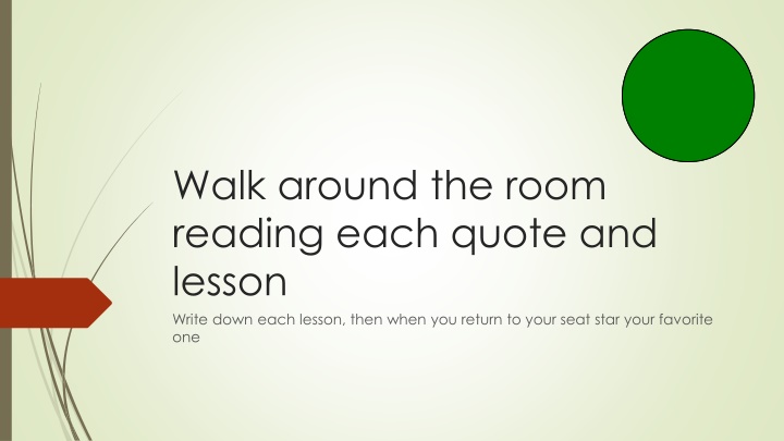 walk around the room reading each quote