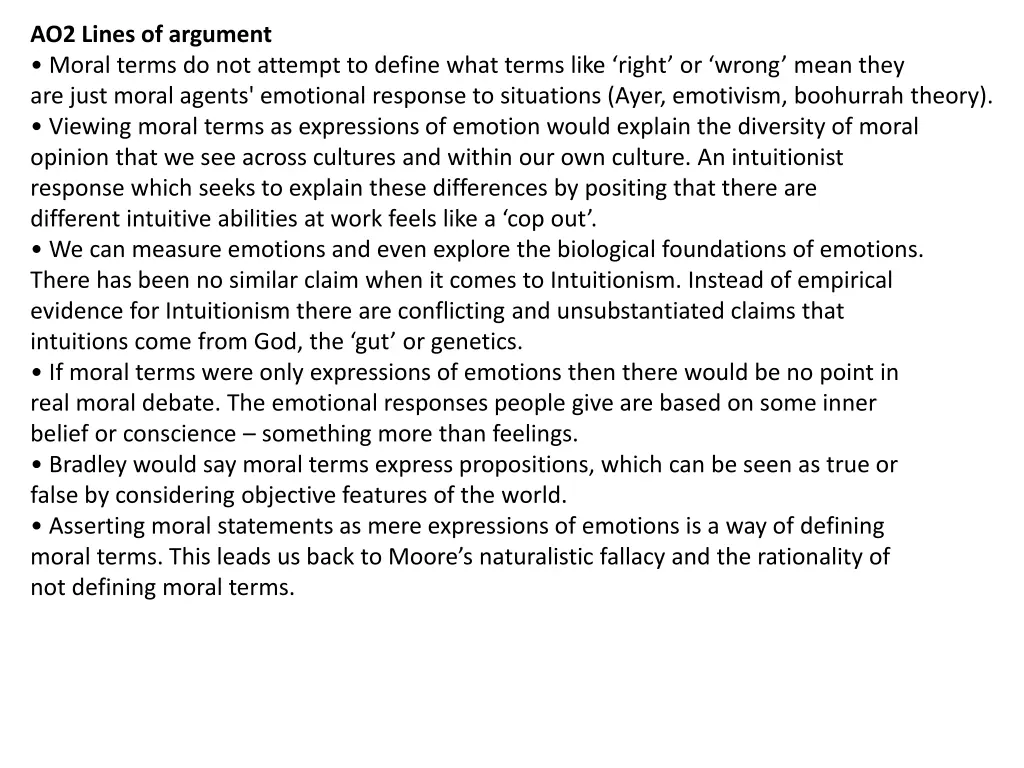 ao2 lines of argument moral terms do not attempt