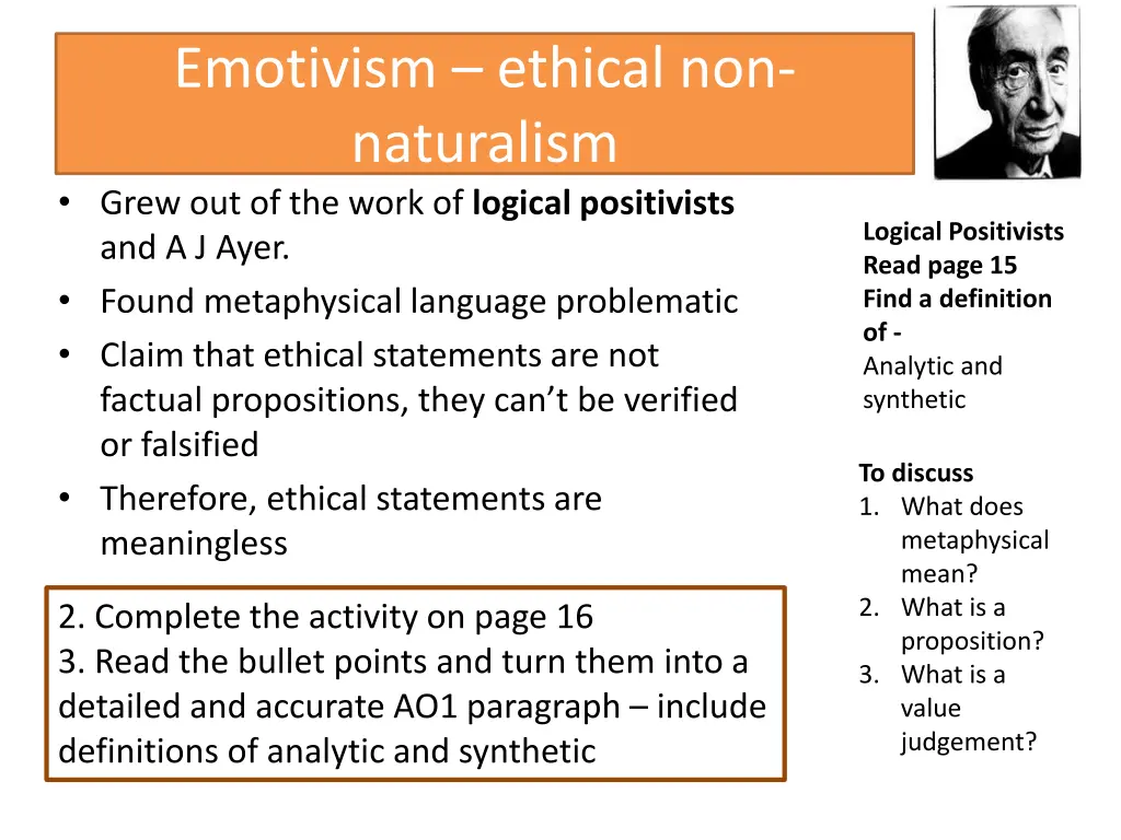 emotivism ethical non naturalism grew