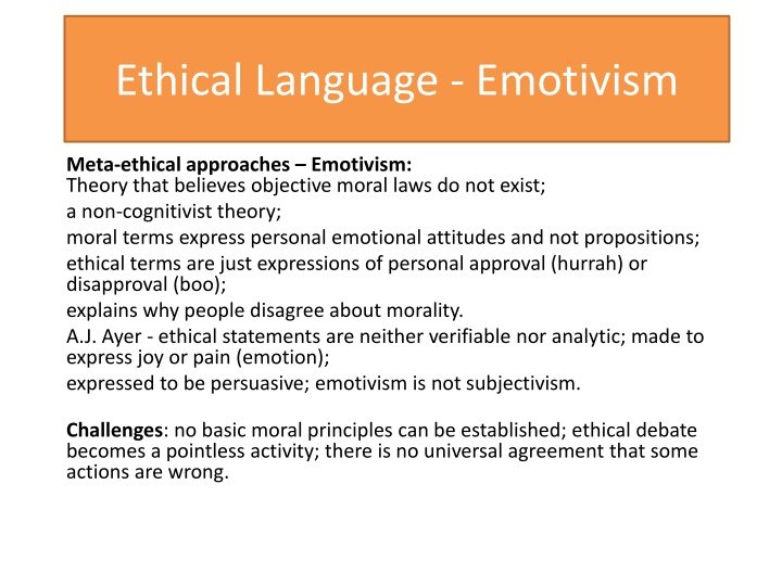 ethical language emotivism