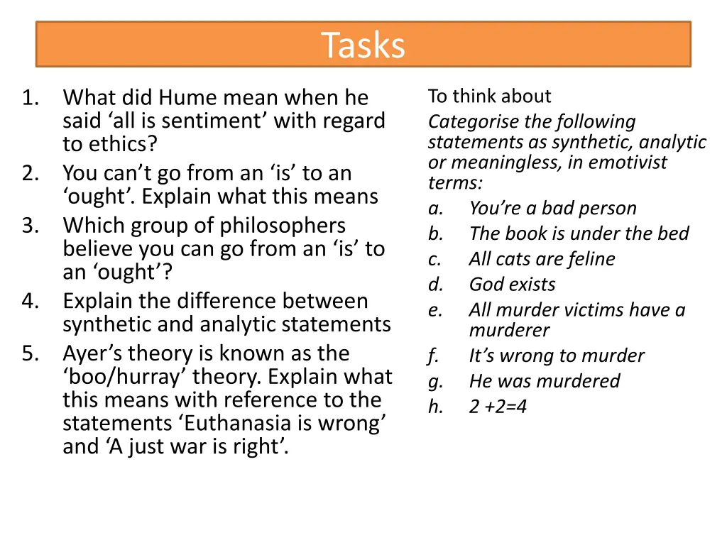 tasks