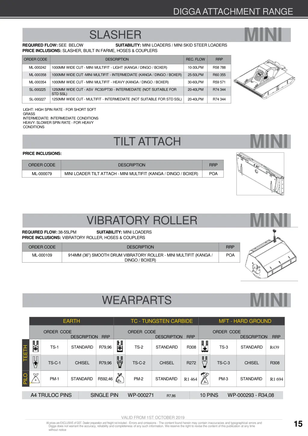 digga attachment range 10