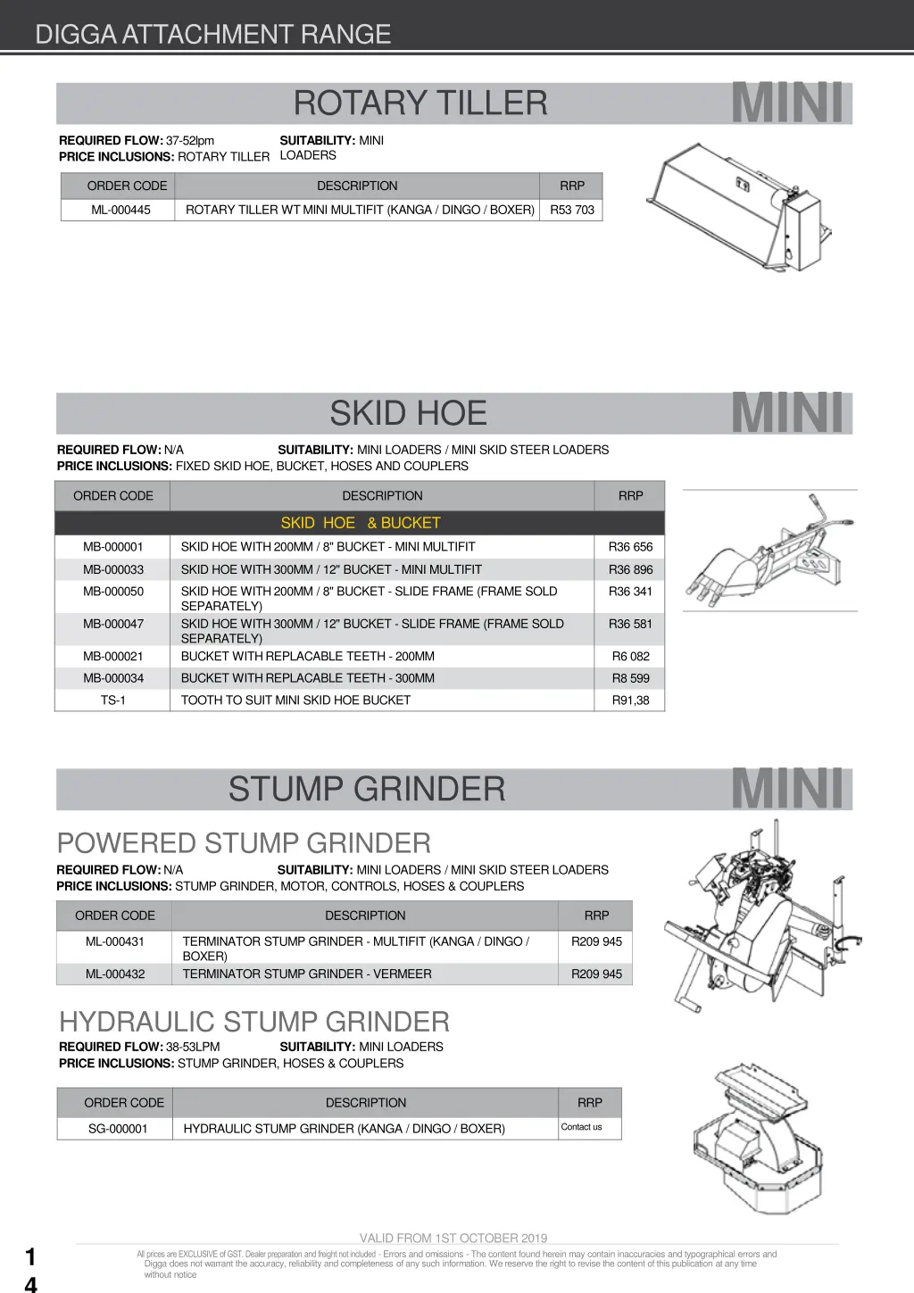 digga attachment range 9