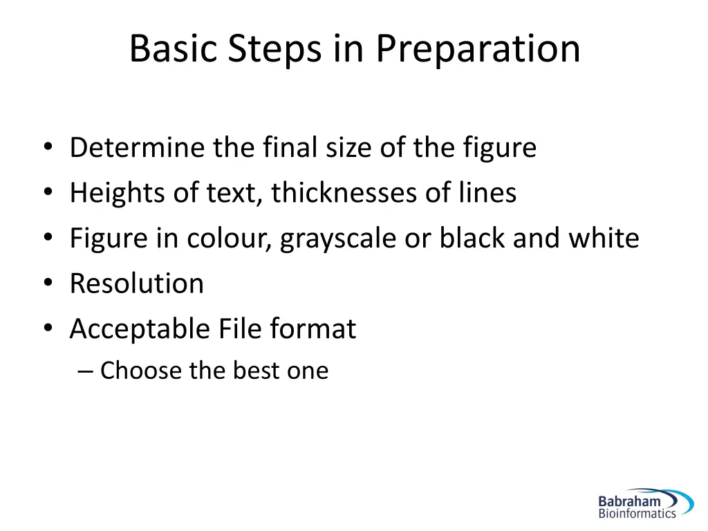 basic steps in preparation