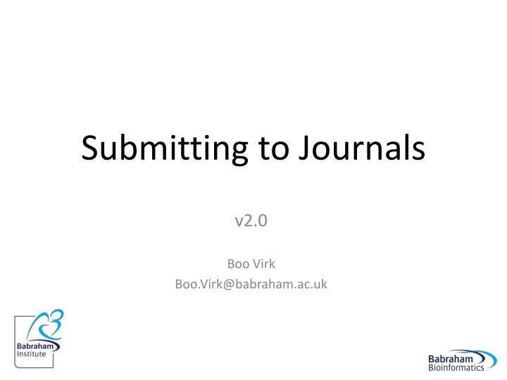 submitting to journals