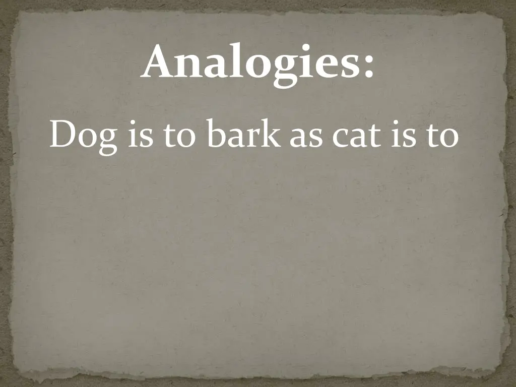 analogies