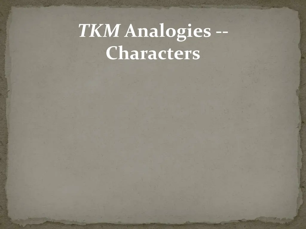 tkm analogies characters