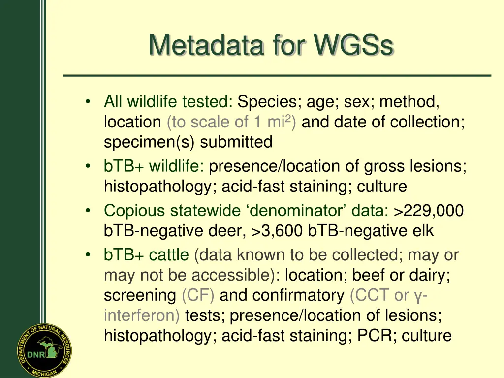 metadata for wgss