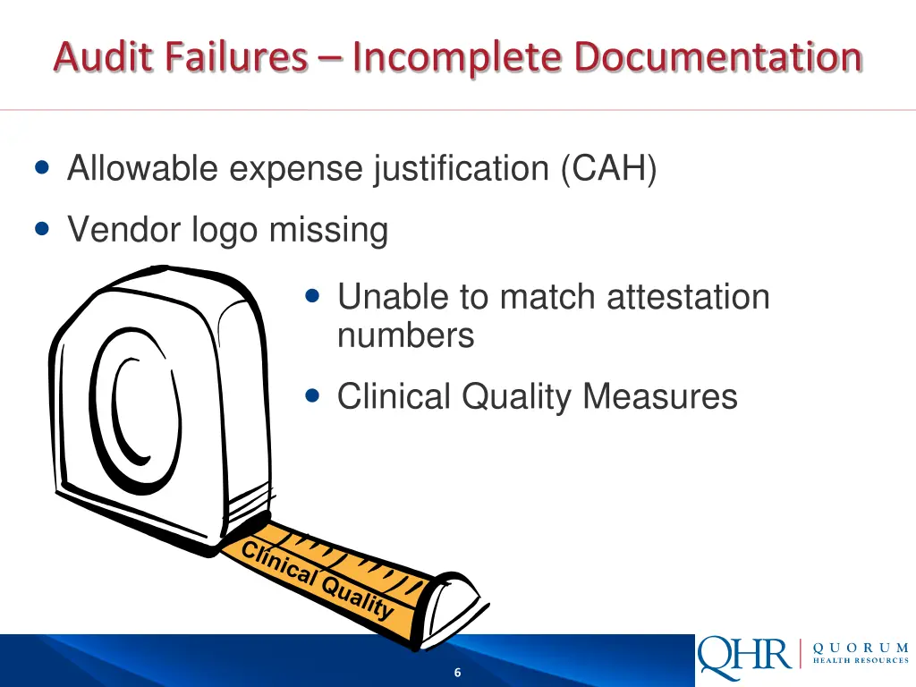 audit failures incomplete documentation