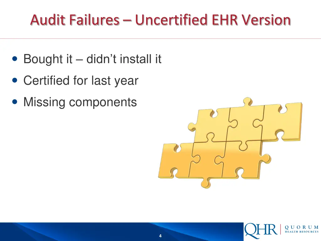 audit failures uncertified ehr version