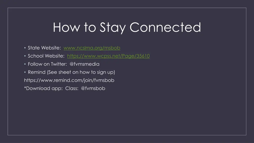 how to stay connected