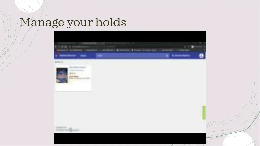 manage your holds