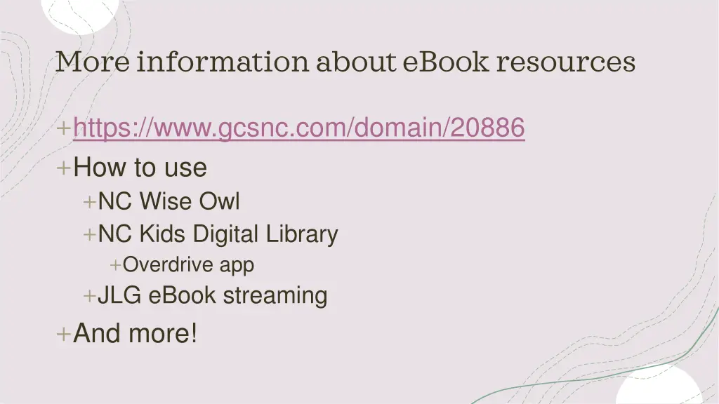 more information about ebook resources