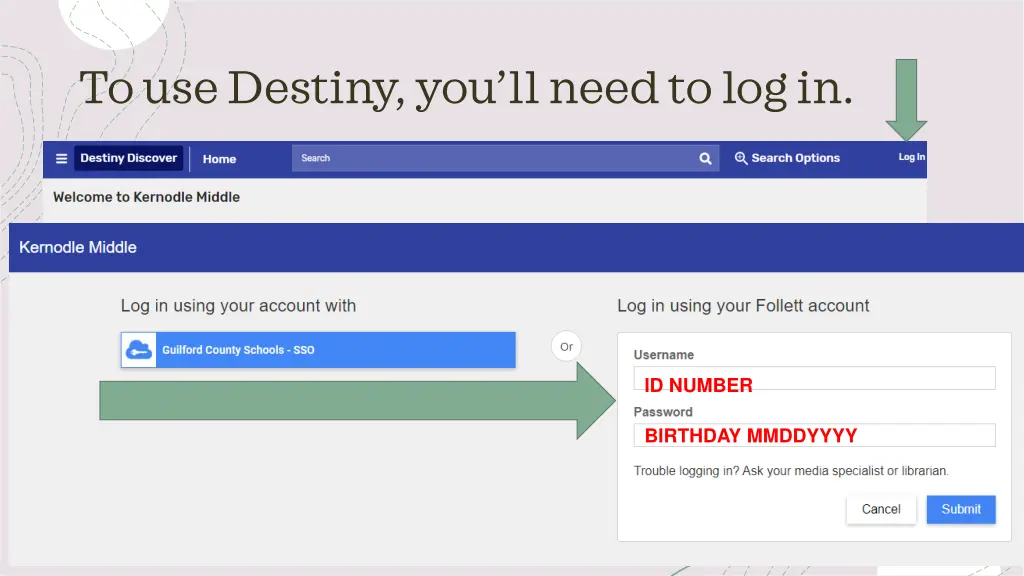 to use destiny you ll need to log in