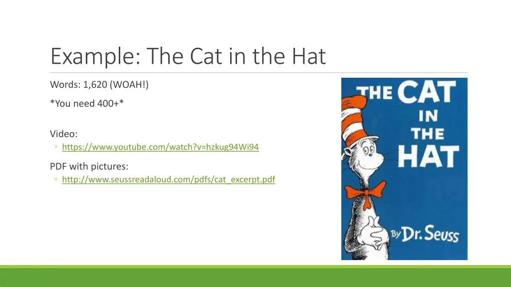 example the cat in the hat