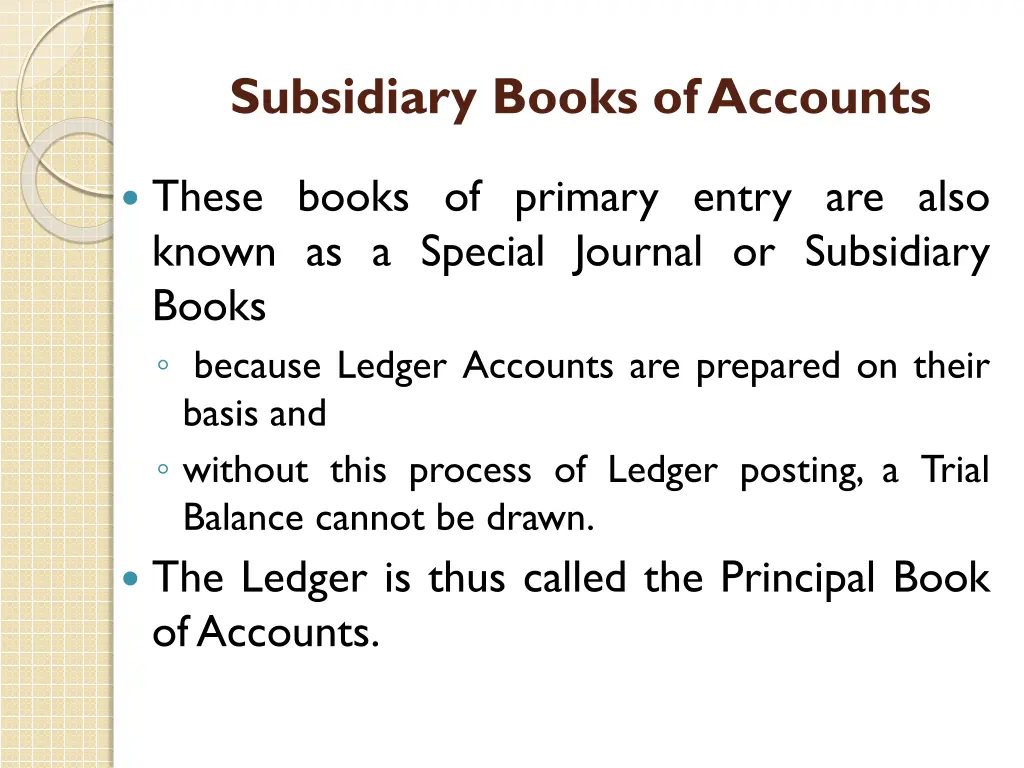 subsidiary books of accounts