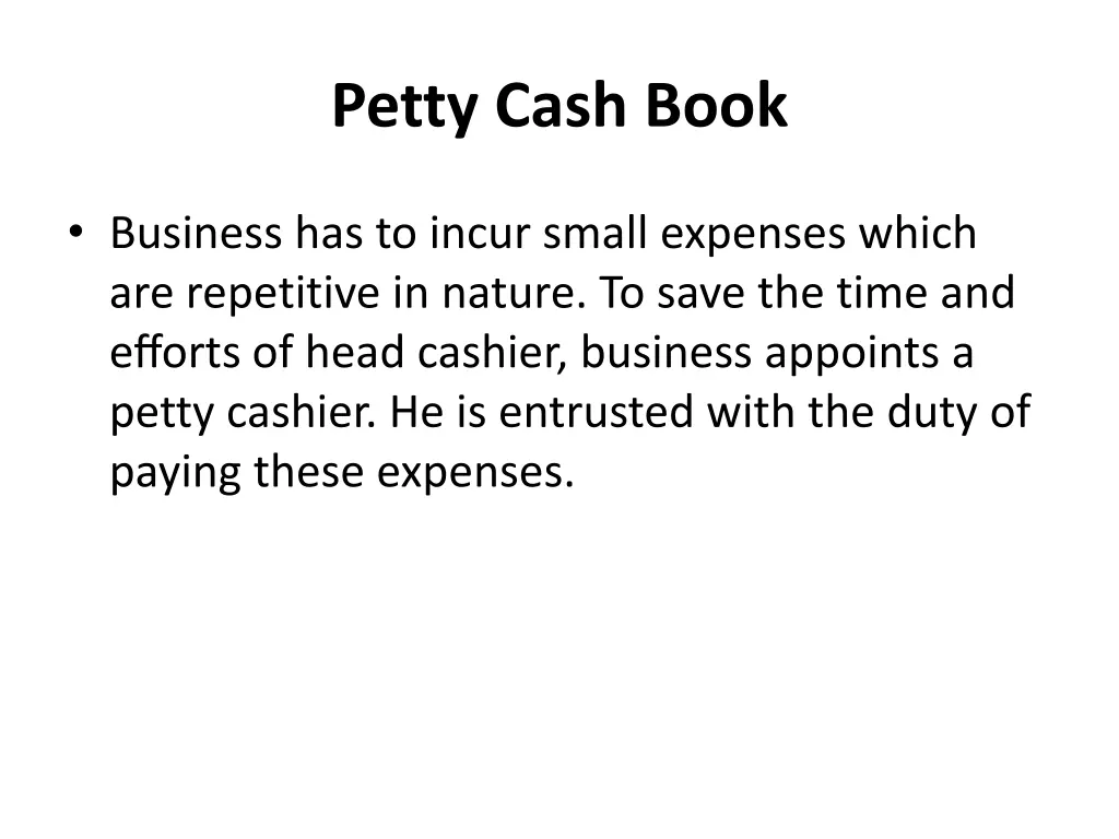 petty cash book