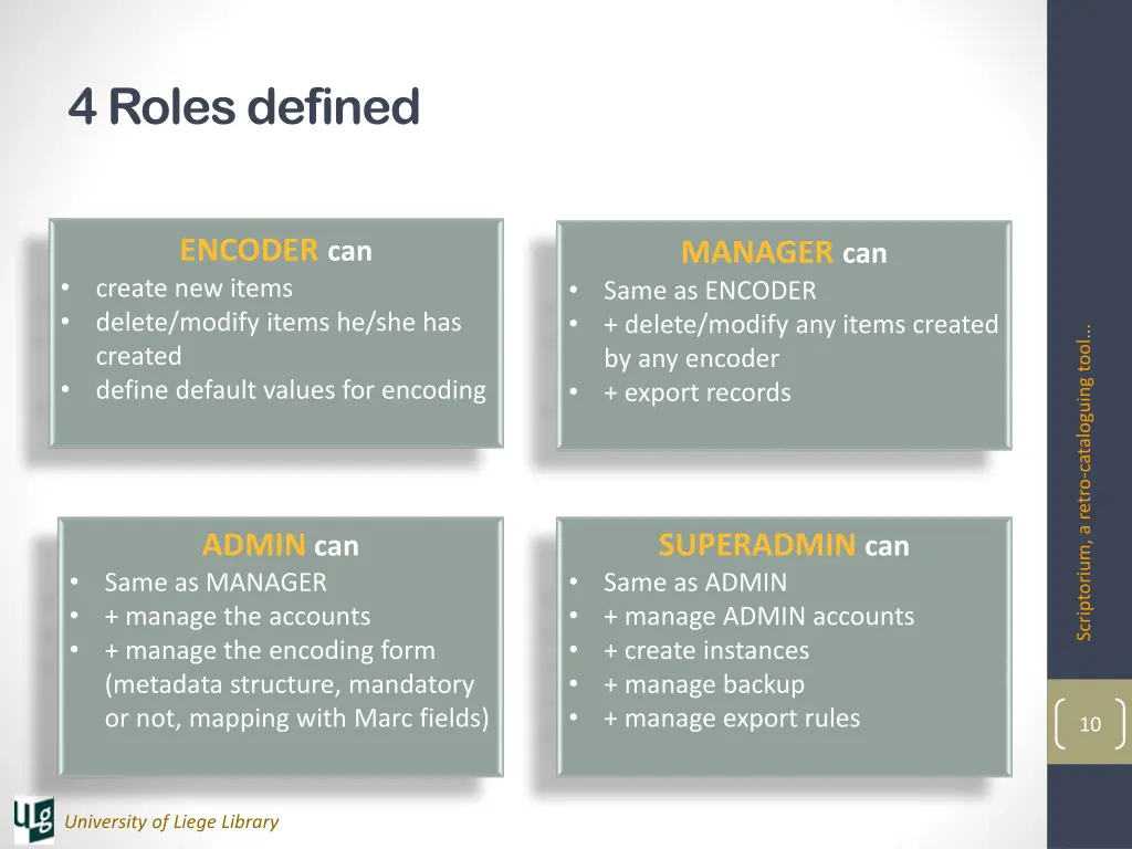 4 roles defined