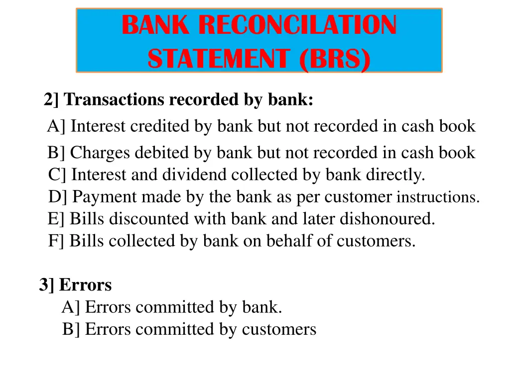 bank reconcilation statement brs 1