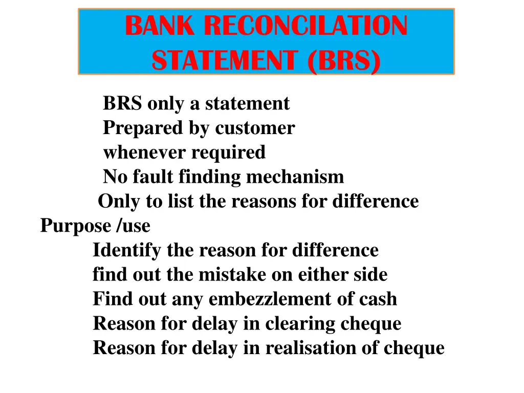 bank reconcilation statement brs 2