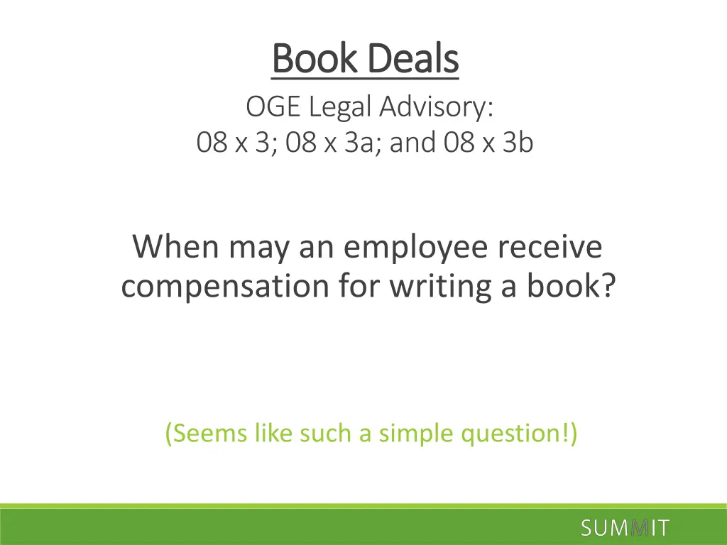 book deals book deals oge legal advisory