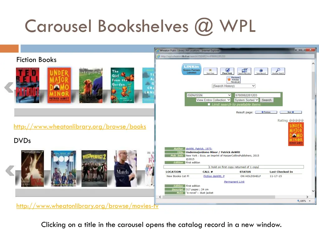 carousel bookshelves @ wpl