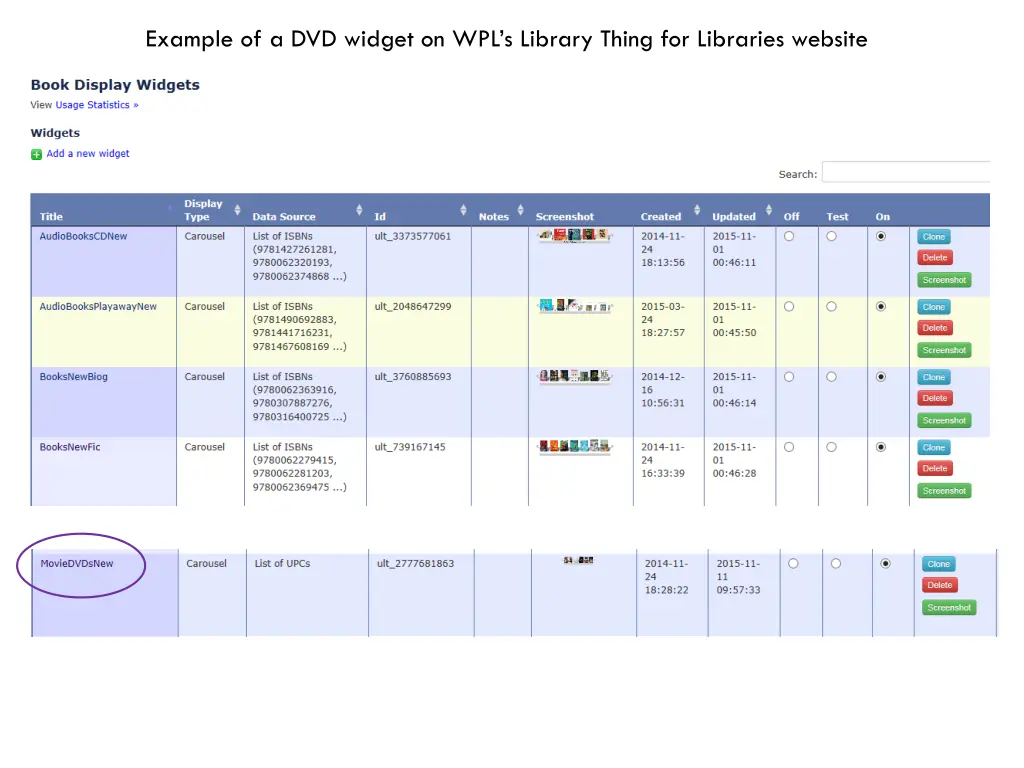 example of a dvd widget on wpl s library thing