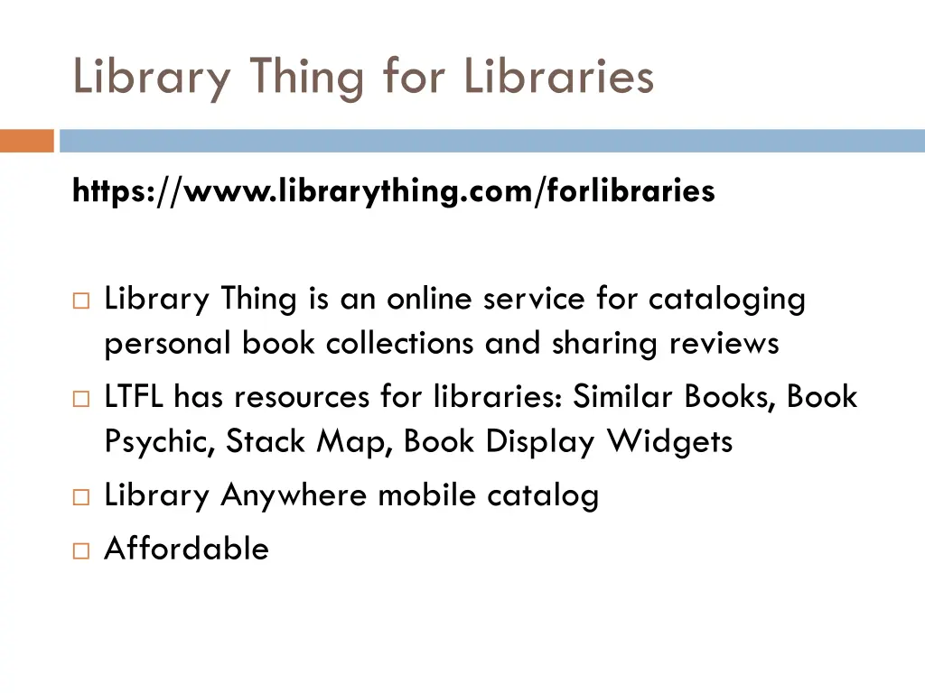 library thing for libraries