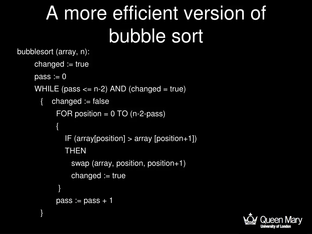 a more efficient version of bubble sort 1