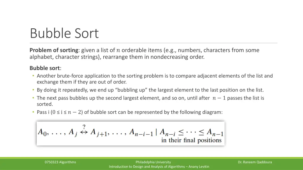 bubble sort