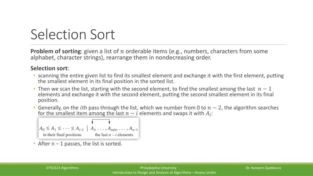 selection sort