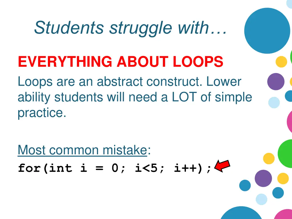 students struggle with