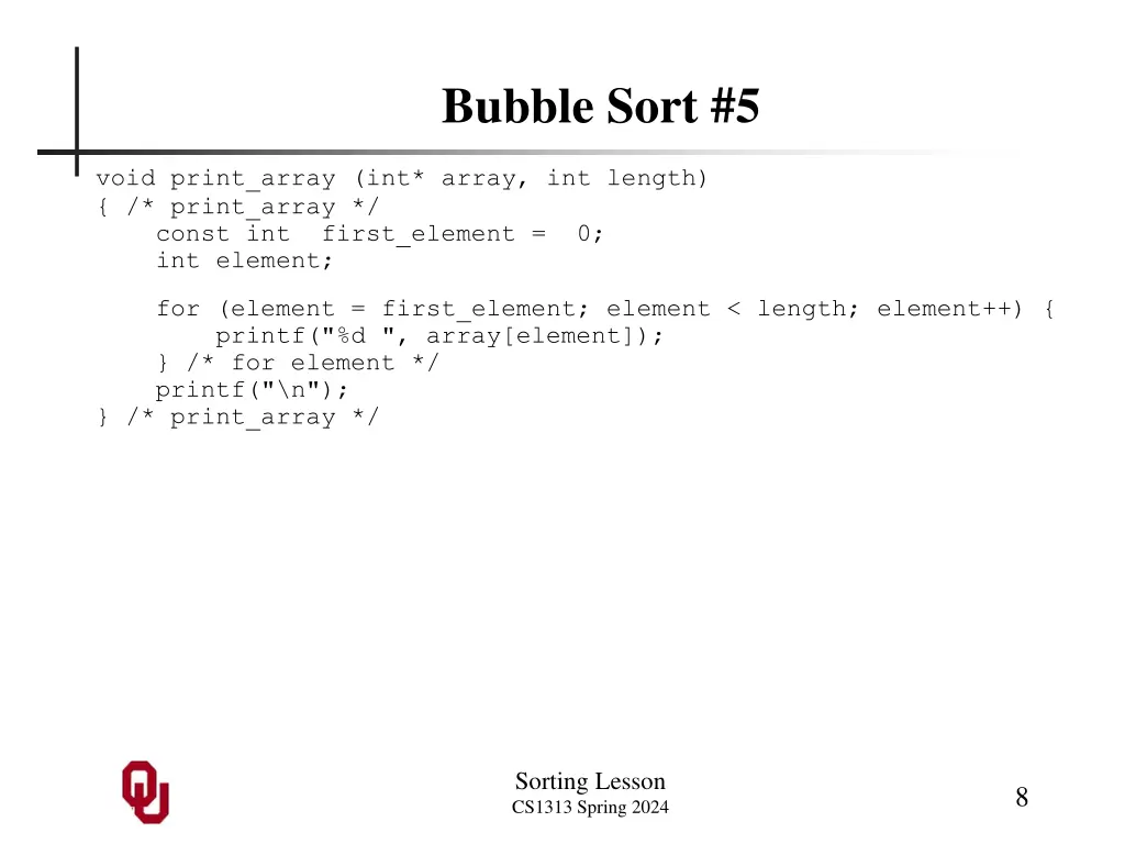 bubble sort 5