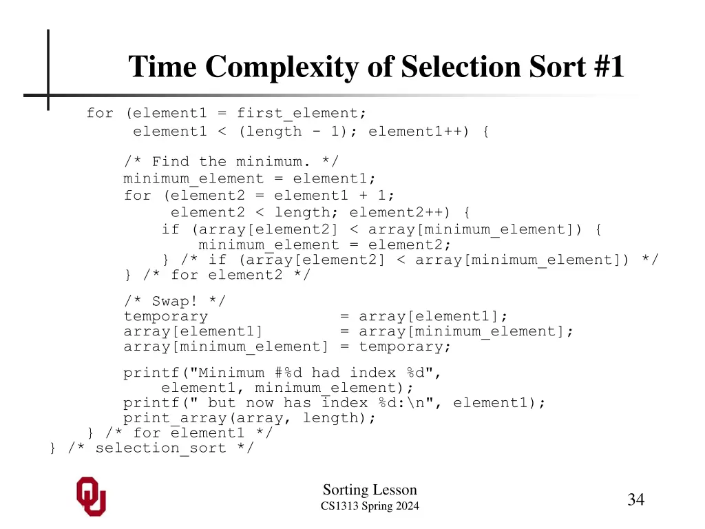 time complexity of selection sort 1