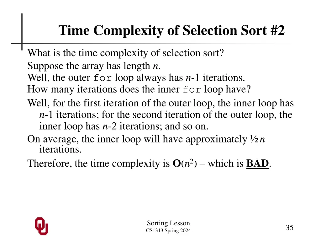 time complexity of selection sort 2