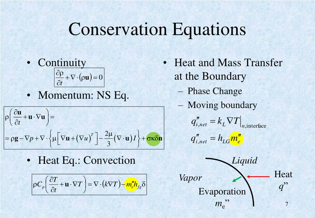 conservation equations