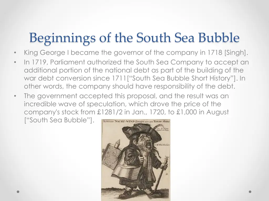 beginnings of the south sea bubble king george