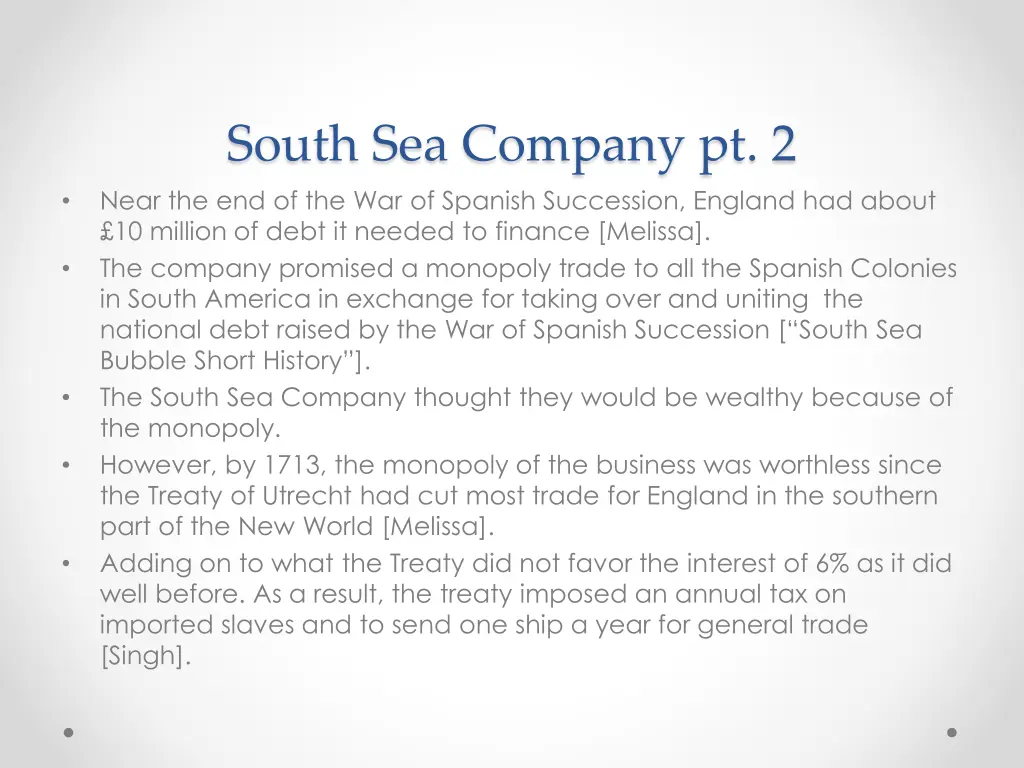 south sea company pt 2 near