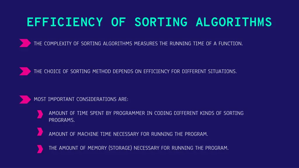 efficiency of sorting algorithms