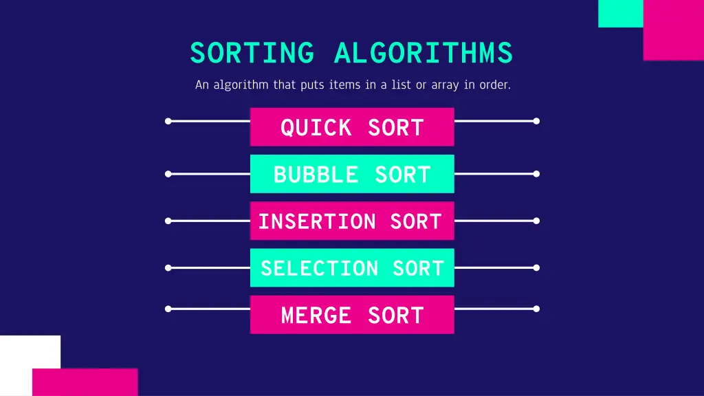 sorting algorithms an algorithm that puts items