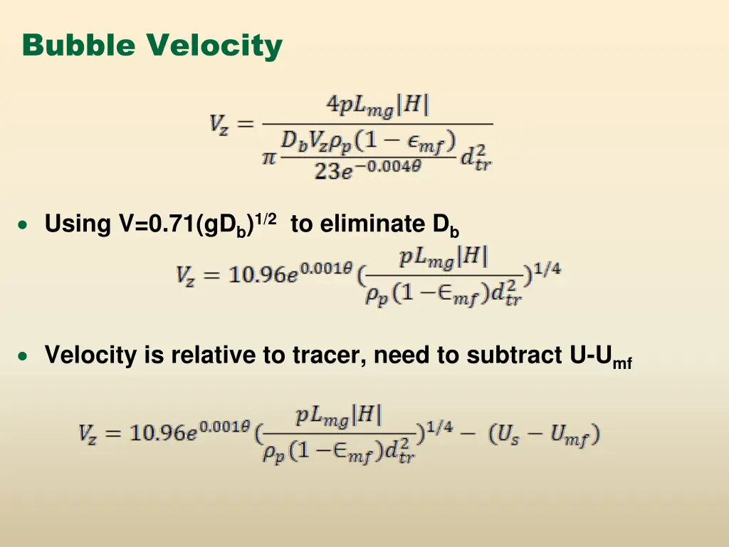 bubble velocity