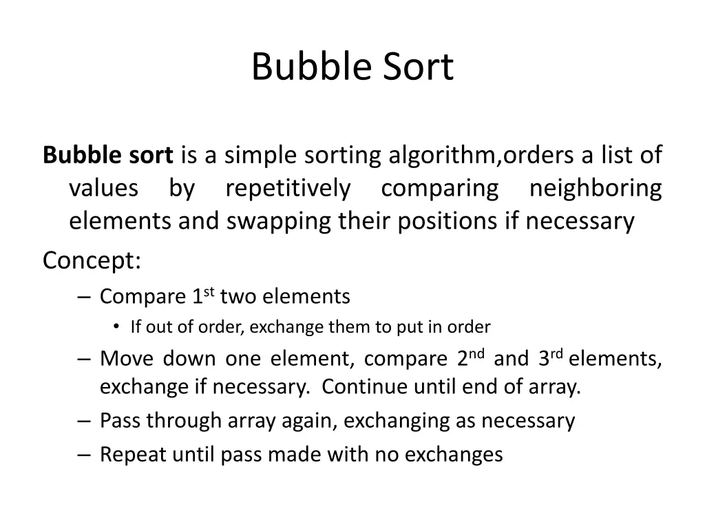 bubble sort