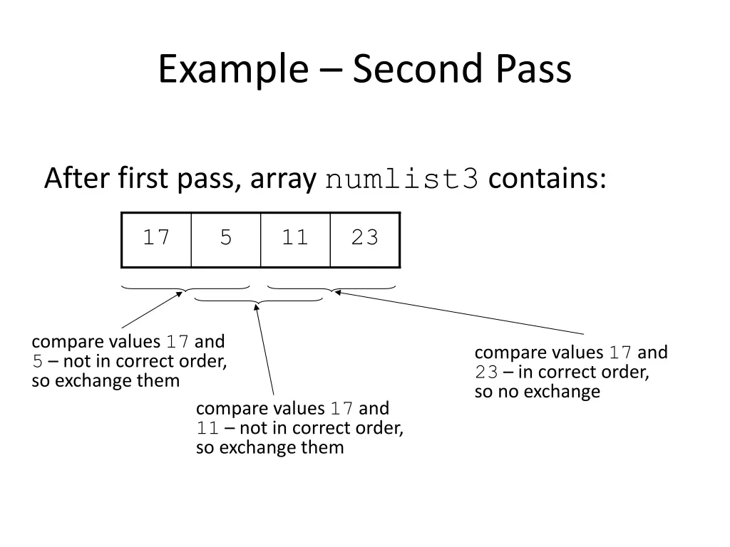 example second pass