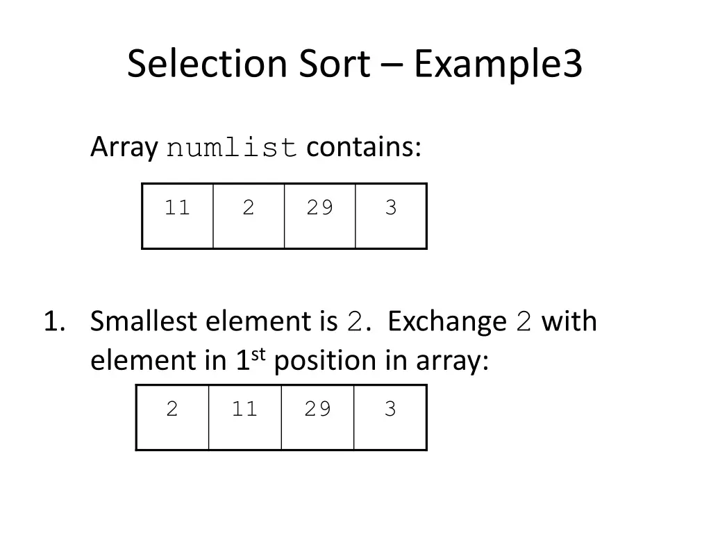 selection sort example3