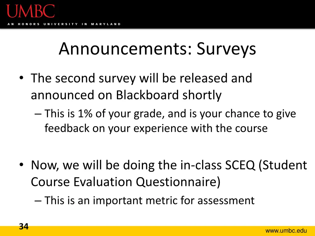 announcements surveys